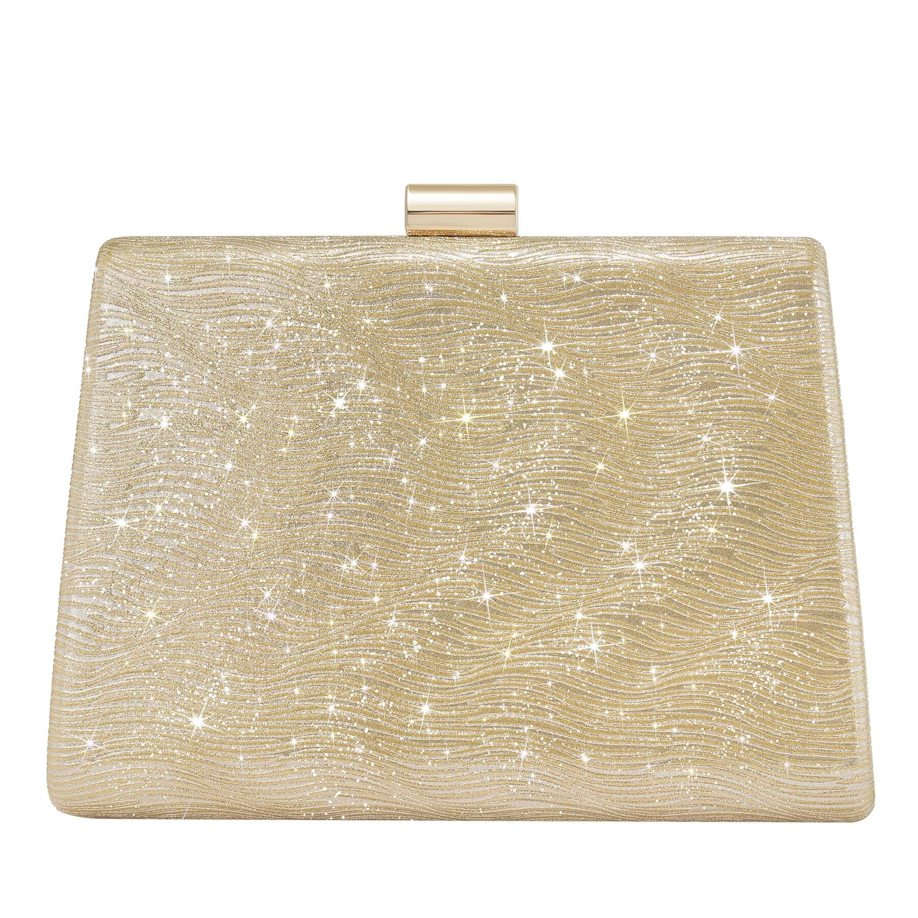 3869 Clutch Purses , Sparkly Evening Bag With Detachable Chain
